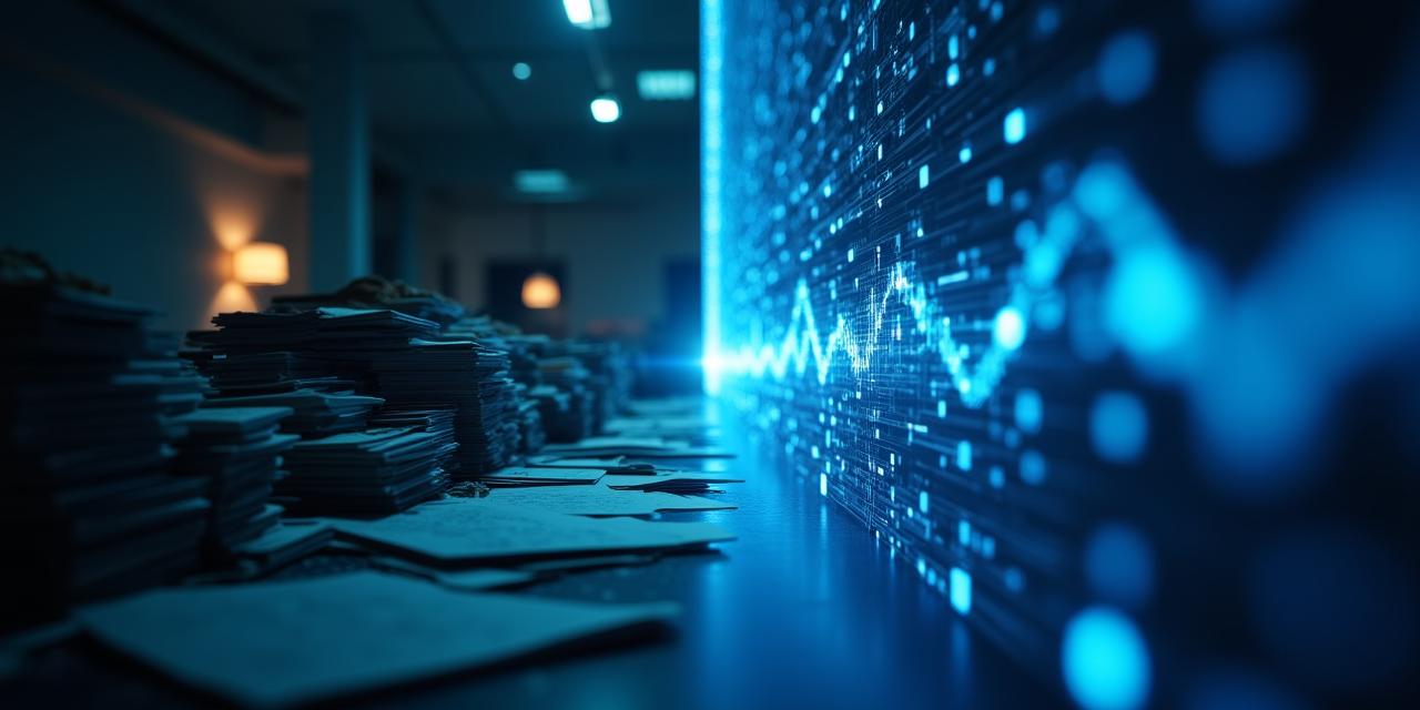 A cluttered digital workspace transitioning into a clean, streamlined AI-driven interface